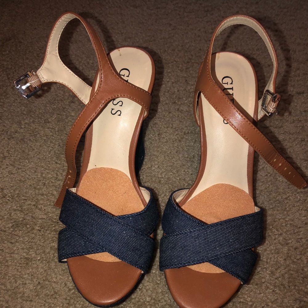 Guess Denim/Brown Wedges